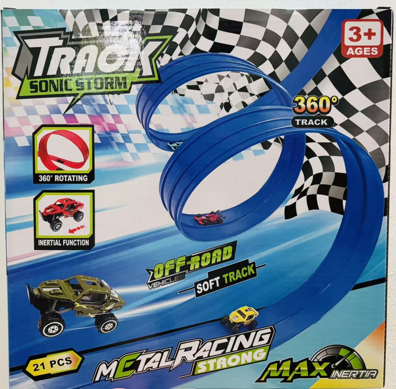 🔥 50% DE RÉDUCTION ! ✨ Circuit de Course Flexible 4m - Montage Sans Outil, Matériau Écologique, Développe la Créativité 🚗✨