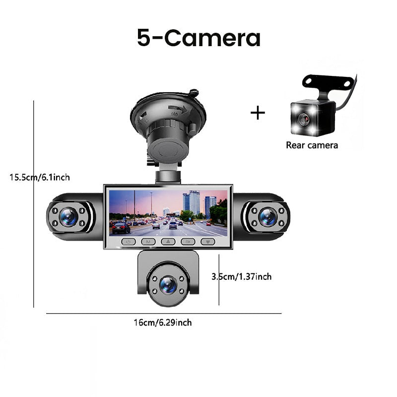 ⏳📹 PROMO FLASH 50% ! Caméra Embarquée HD 1080p Multi-Objectifs – 5 Angles, Vision Nocturne, Détection Collision, Surveillance Stationnement 24h/24 🚗