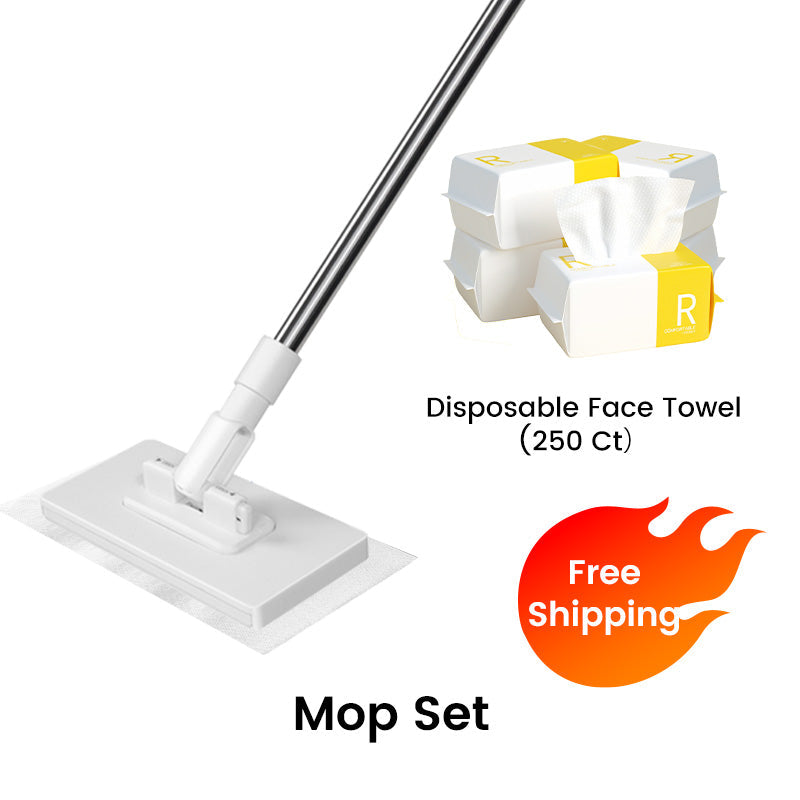 🔥 50% DE RÉDUCTION 🧹 Serpillère Réutilisable – Pince Biomimétique Auto-Serrante, Manche Télescopique 100 cm, Rotation 360° & Écologique (Multi-Surfaces) !