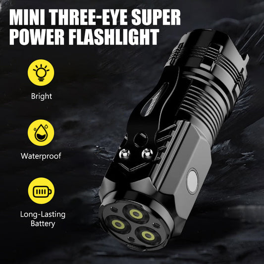 🔥Stock limité disponible 50 % DE RÉDUCTION🔥🔦 DERNIER JOUR - ACHETEZ 1 OFFREZ 1! ✨ Mini Lampe Torche 3 Yeux Super Puissante - Zoom Réglable et Design Compact pour Camping et Urgences 🏕️⚡
