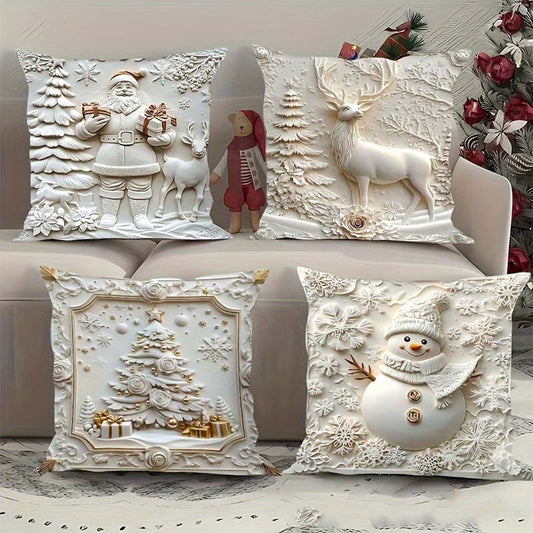 🔥Stock limité disponible 50% de réduction🔥🎅Des idées cadeaux de Noël géniales🎁 Housses de coussin sur le thème de Noël🛋️