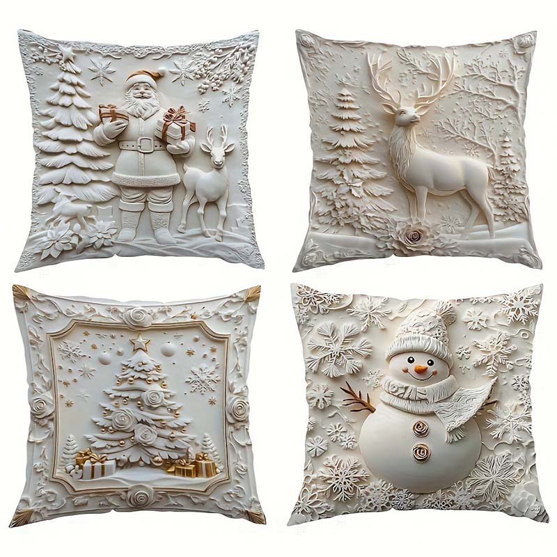 🔥Stock limité disponible 50% de réduction🔥🎅Des idées cadeaux de Noël géniales🎁 Housses de coussin sur le thème de Noël🛋️