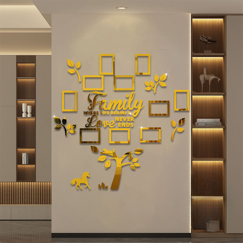 📢🌳 PROMO FLASH 50% ! Autocollant Mural Arbre Généalogique 3D avec Cadres Photo – Acrylique, Installation Facile, 3 Couleurs, 2 Tailles, Décoration Murale Unique ✨