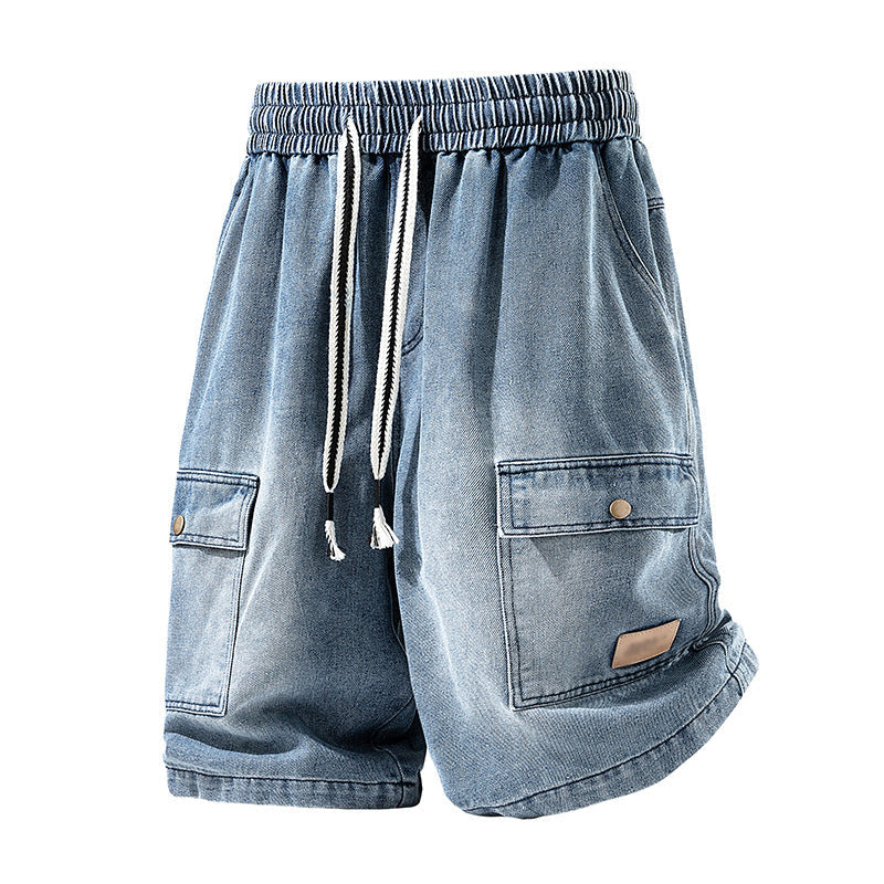🩳 45% DE RÉDUCTION ✨ Short en jean cargo pour homme – Poches cargo, cordon de serrage & style streetwear tendance – Parfait pour l’été, les festivals ou un look urbain décontracté 🏙️