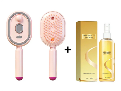 💆‍♀️ 50% DE RÉDUCTION ! 🎉 Brosse Électrique Cheveux – Spray Hydratant, Massage & Lissant Instantané ✨📦