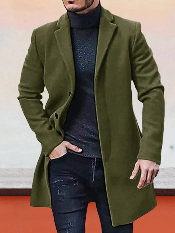 🔥VENTE LIMITÉE 50 % DE RÉDUCTION🔥Veste de couleur unie à boucle simple pour hommes