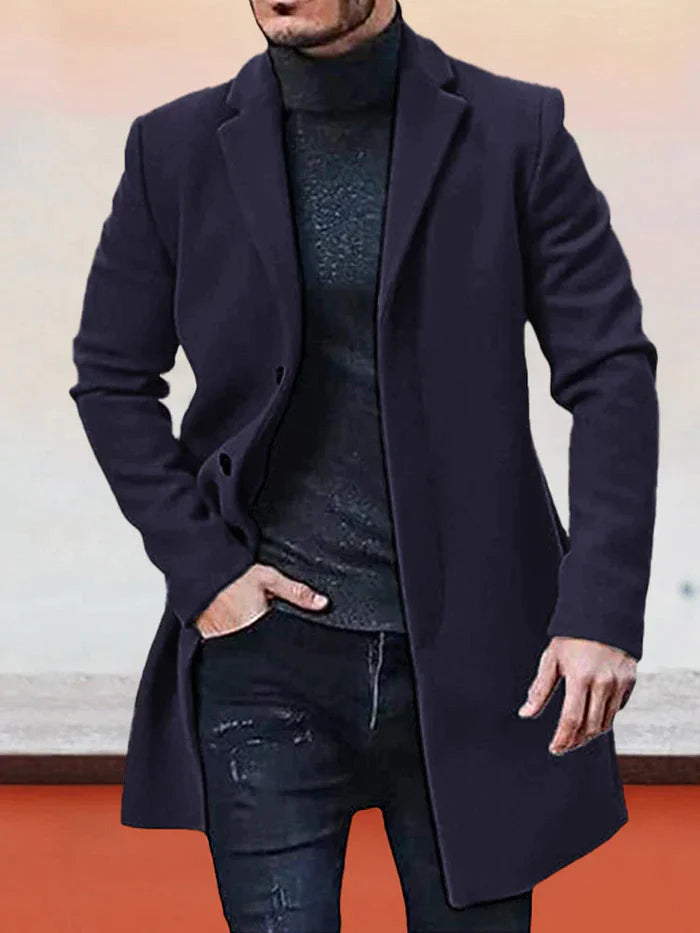🔥VENTE LIMITÉE 50 % DE RÉDUCTION🔥Veste de couleur unie à boucle simple pour hommes