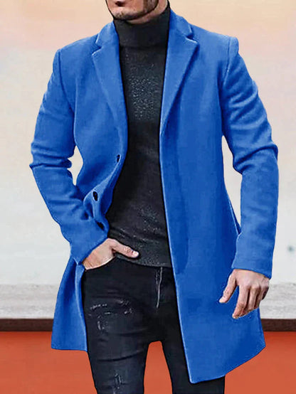 🔥VENTE LIMITÉE 50 % DE RÉDUCTION🔥Veste de couleur unie à boucle simple pour hommes