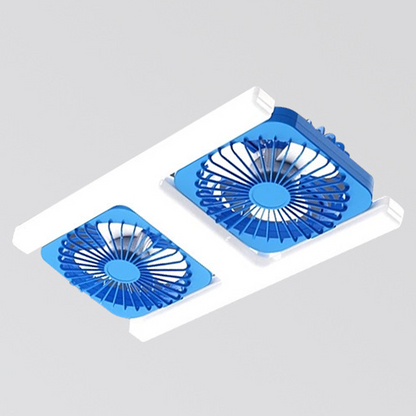 🌀💡 Ventilateur de Plafond Double Tête avec Lumière LED 60W – Double Flux d’Air, Télécommande, Moteur Silencieux