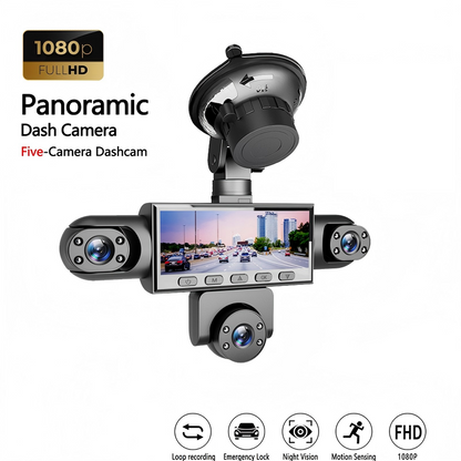 ⏳📹 PROMO FLASH 50% ! Caméra Embarquée HD 1080p Multi-Objectifs – 5 Angles, Vision Nocturne, Détection Collision, Surveillance Stationnement 24h/24 🚗