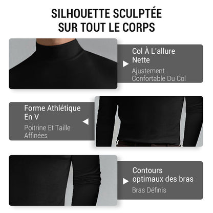 👕 60% de réduction! 🏃‍♂️ T-shirt Homme à Col Montant – Coupe Adjustable, Tissu Respirant & Polyvalent Sport/Quotidien ✨