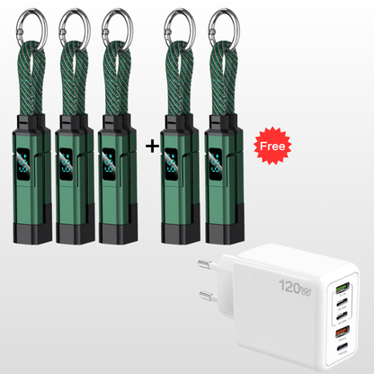 💐50% DE RÉDUCTION🔌Câble de charge 4 en 1 avec affichage numérique et anneau porte-clés – charge rapide, résistant aux nœuds et compact⚡🔑