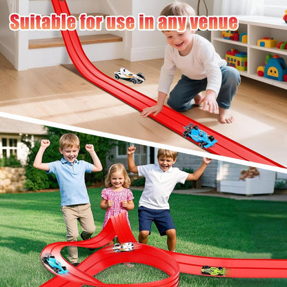 🔥 50% DE RÉDUCTION ! ✨ Circuit de Course Flexible 4m - Montage Sans Outil, Matériau Écologique, Développe la Créativité 🚗✨