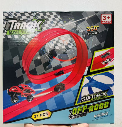 🔥 50% DE RÉDUCTION ! ✨ Circuit de Course Flexible 4m - Montage Sans Outil, Matériau Écologique, Développe la Créativité 🚗✨