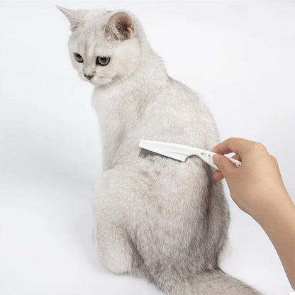 🐾 PROMO SPÉCIALE 🎁 1 ACHETÉ = 1 OFFERT ! 🐶😸 Peigne Animaux Multifonctions – Acier Inox Anti-Puces & Anti-Taches Larmes, Démêlant Doux, Pointes Rondes · Blanc, Bleu, Rose & Vert ✨