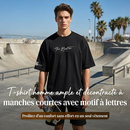 👕 50% DE RÉDUCTION ! T-Shirt Homme Coupe Oversize🆒 – Mélange Coton Premium, Imprimé Urbain & Style Décontracté ✨