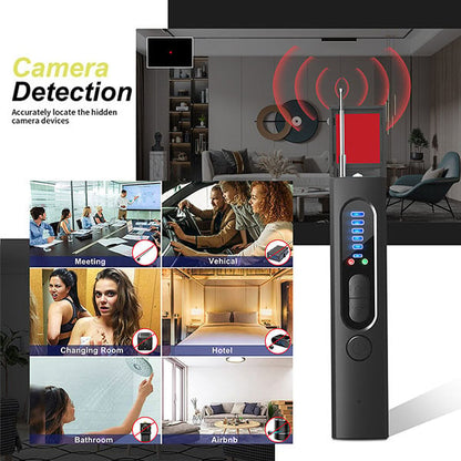 ✨ Détecteur de Caméras Cachées - 6 Niveaux de Sensibilité RF, Portée 10m, Protection de la Vie Privée 📡🛡️
