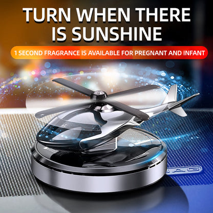 🚁 50% DE RÉDUCTION ⚡ Désodorisant hélicoptère solaire en métal – Rotation solaire & déco de voiture stylée – Diffuseur de fraîcheur, parfait pour tableau de bord ou bureau – écologique et amusant 🌿
