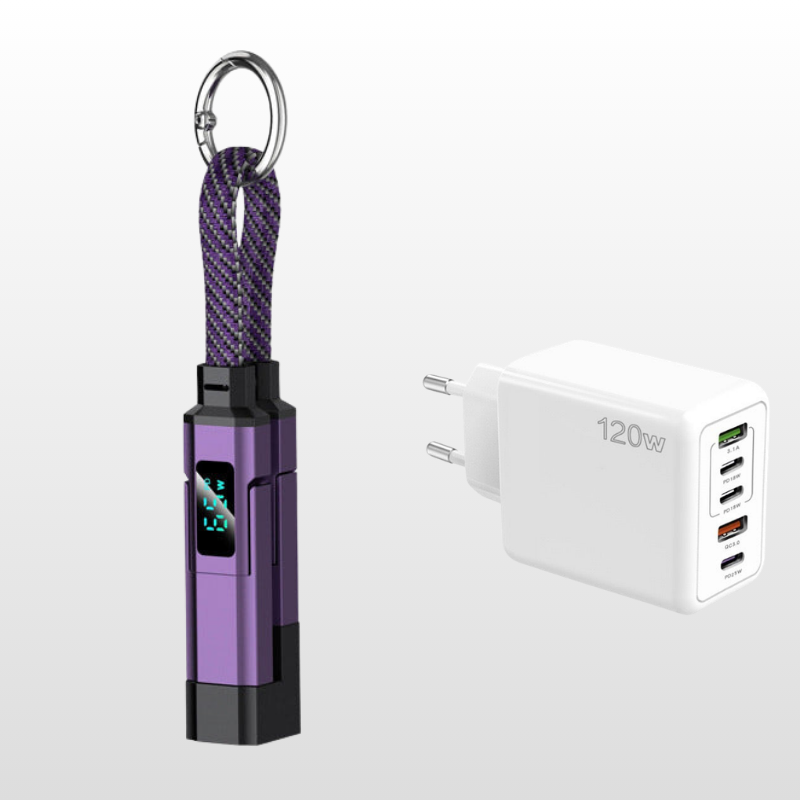 💐50% DE RÉDUCTION🔌Câble de charge 4 en 1 avec affichage numérique et anneau porte-clés – charge rapide, résistant aux nœuds et compact⚡🔑