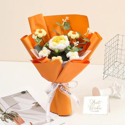🌸 50 % DE RÉDUCTION ! 🎉 Bouquet de fleurs délicates au crochet fait main – Design réaliste, durable et parfait pour la décoration intérieure ou comme cadeau ✨