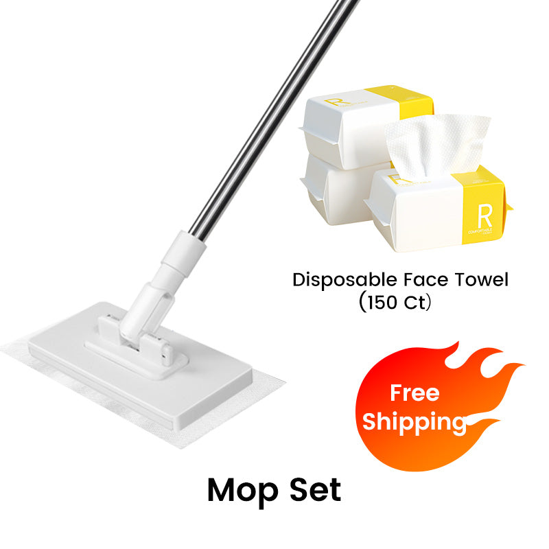 🔥 50% DE RÉDUCTION 🧹 Serpillère Réutilisable – Pince Biomimétique Auto-Serrante, Manche Télescopique 100 cm, Rotation 360° & Écologique (Multi-Surfaces) !