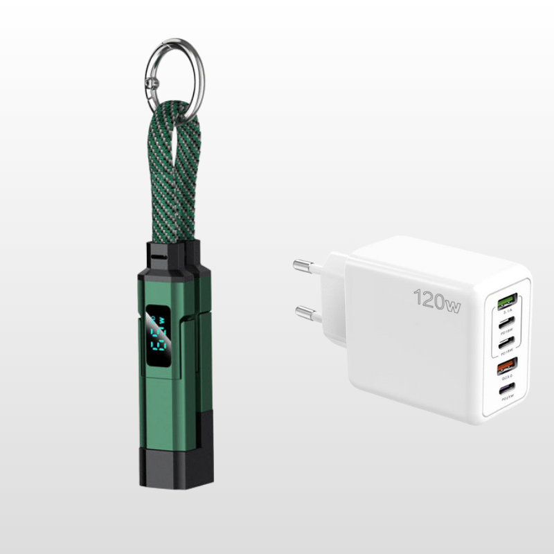 💐50% DE RÉDUCTION🔌Câble de charge 4 en 1 avec affichage numérique et anneau porte-clés – charge rapide, résistant aux nœuds et compact⚡🔑