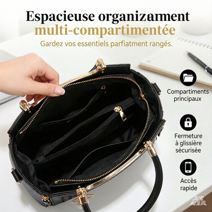 🌸👜 Grand Cabas en Cuir Végan | Format A4 Ultraléger & Structuré | Le Compagnon Idéal Travail & Week-end