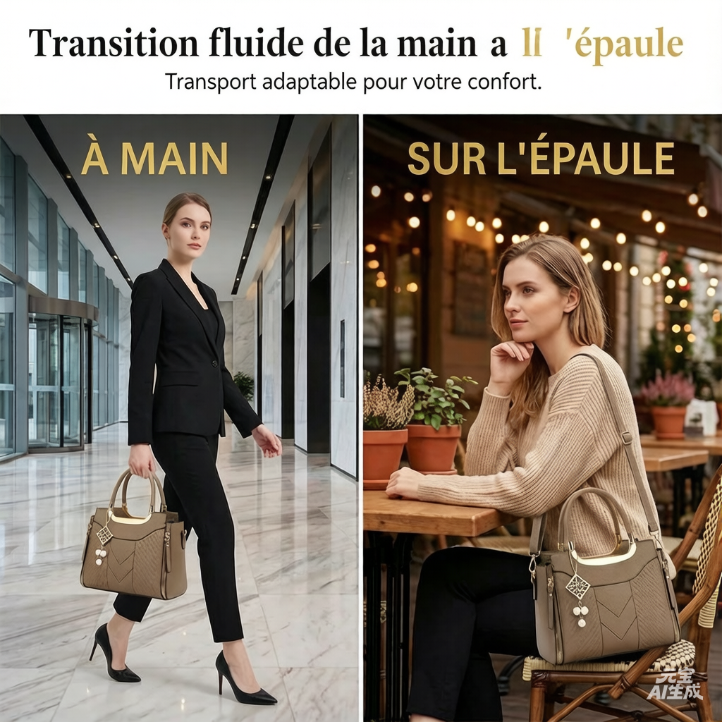 🌸👜 Grand Cabas en Cuir Végan | Format A4 Ultraléger & Structuré | Le Compagnon Idéal Travail & Week-end