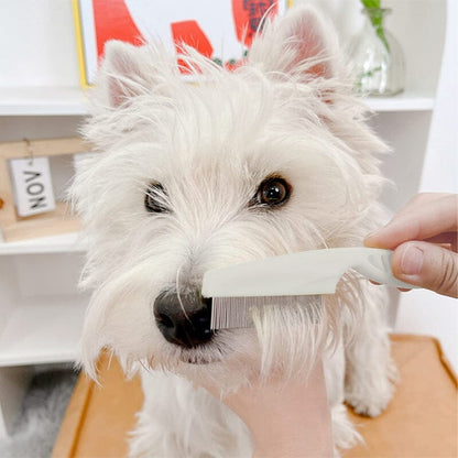 🐾 PROMO SPÉCIALE 🎁 1 ACHETÉ = 1 OFFERT ! 🐶😸 Peigne Animaux Multifonctions – Acier Inox Anti-Puces & Anti-Taches Larmes, Démêlant Doux, Pointes Rondes · Blanc, Bleu, Rose & Vert ✨