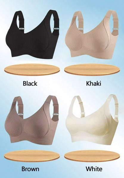 💕50% DE RÉDUCTION ! 💐Soutien-gorge sans coutures à rayures subtiles avec soutien en W – Confort et style !