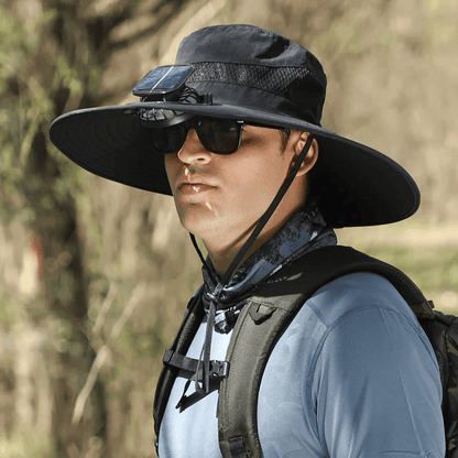 ☀️Promotion de l'été 50% de réduction sur le 🧢bord solaire à largeur bord de pêche extérieur chapeau-solaire et charge USB