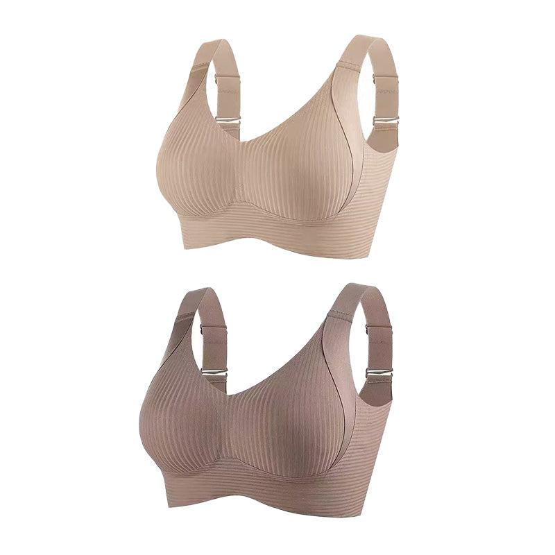💕50% DE RÉDUCTION ! 💐Soutien-gorge sans coutures à rayures subtiles avec soutien en W – Confort et style !