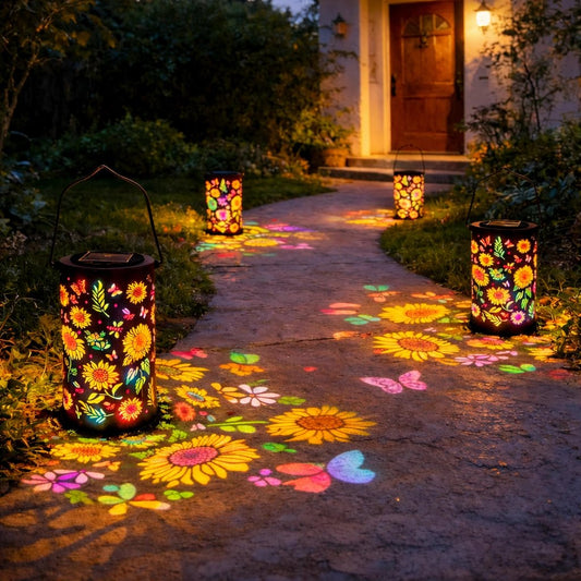🌞 Lanterne Solaire Tournesol | Éclairage Décoratif de Jardin – IP55, Charge Automatique