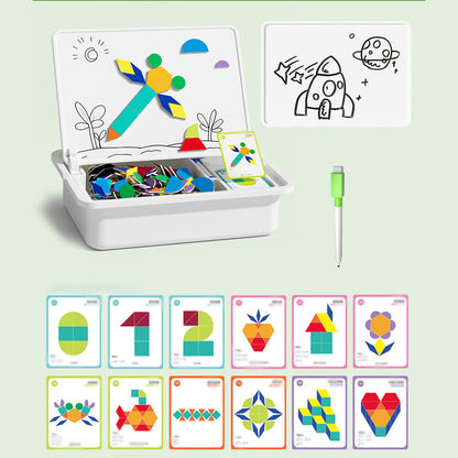 🧩 50% DE RÉDUCTION ! 🎨 Boîte à Puzzle Magnétique Enfant - Jeu Éducatif avec Planche à Dessin et Pièces Colorées 🖍️📦