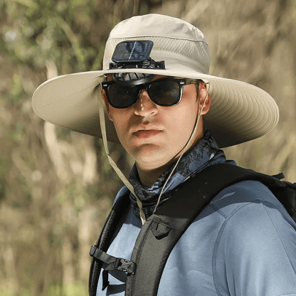 ☀️Promotion de l'été 50% de réduction sur le 🧢bord solaire à largeur bord de pêche extérieur chapeau-solaire et charge USB