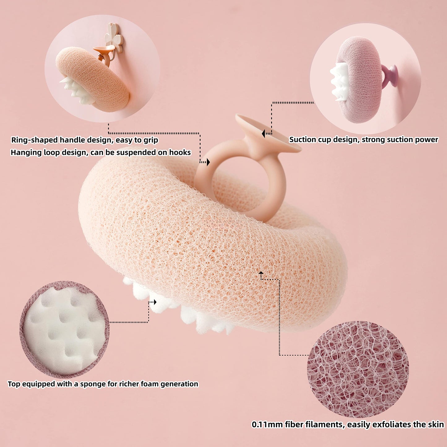 🔥 Acheter 1 Obtenez 1 Gratuit 🌟 Coupe d'aspiration super douce bain éponge fleur