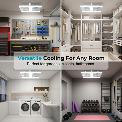 🌀💡 Ventilateur de Plafond Double Tête avec Lumière LED 60W – Double Flux d’Air, Télécommande, Moteur Silencieux