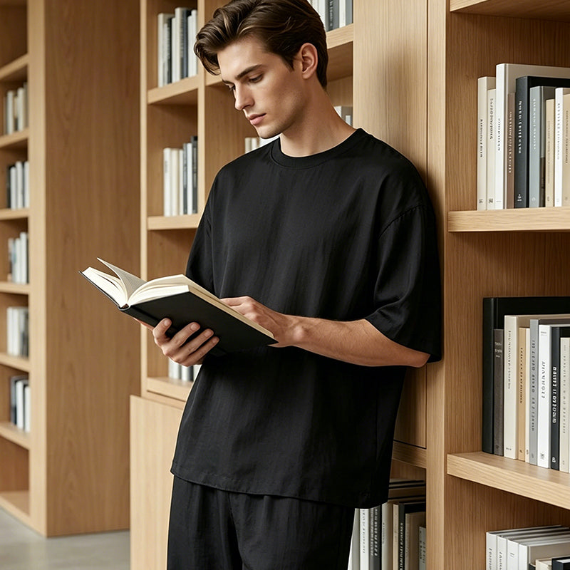 👕 Profitez dès maintenant d'une réduction de 60 % ! 👖 Ensemble deux pièces pour homme : t-shirt ample décontracté et pantalon large — un style décontracté pour le quotidien, coupe confortable 🌟