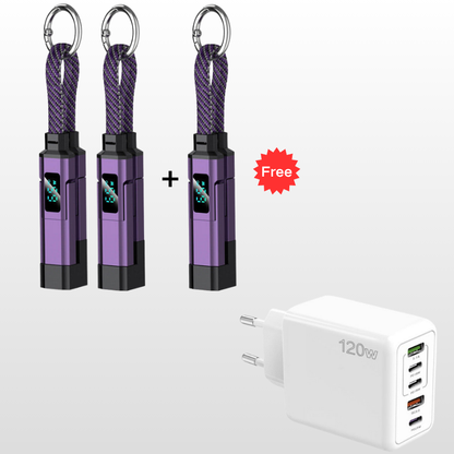 💐50% DE RÉDUCTION🔌Câble de charge 4 en 1 avec affichage numérique et anneau porte-clés – charge rapide, résistant aux nœuds et compact⚡🔑