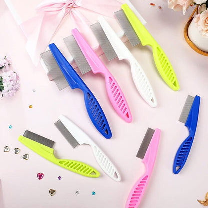 🐾 PROMO SPÉCIALE 🎁 1 ACHETÉ = 1 OFFERT ! 🐶😸 Peigne Animaux Multifonctions – Acier Inox Anti-Puces & Anti-Taches Larmes, Démêlant Doux, Pointes Rondes · Blanc, Bleu, Rose & Vert ✨