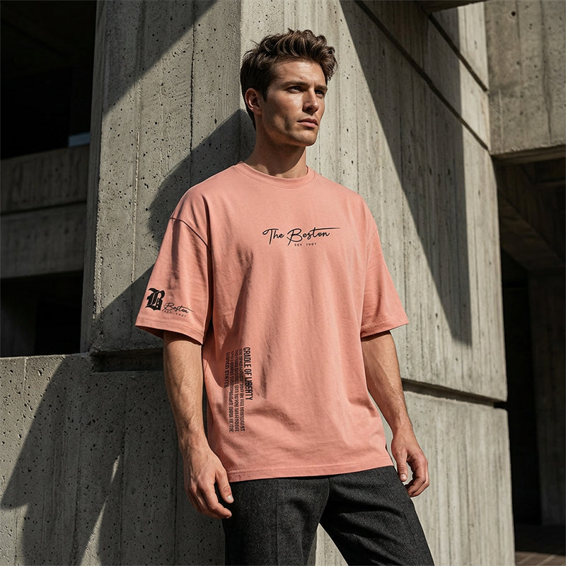 👕 50% DE RÉDUCTION ! T-Shirt Homme Coupe Oversize🆒 – Mélange Coton Premium, Imprimé Urbain & Style Décontracté ✨