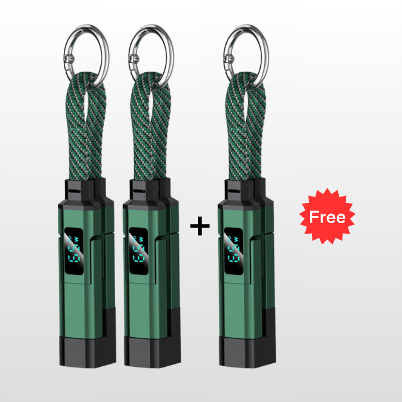 💐50% DE RÉDUCTION🔌Câble de charge 4 en 1 avec affichage numérique et anneau porte-clés – charge rapide, résistant aux nœuds et compact⚡🔑