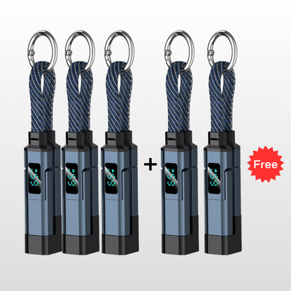 💐50% DE RÉDUCTION🔌Câble de charge 4 en 1 avec affichage numérique et anneau porte-clés – charge rapide, résistant aux nœuds et compact⚡🔑