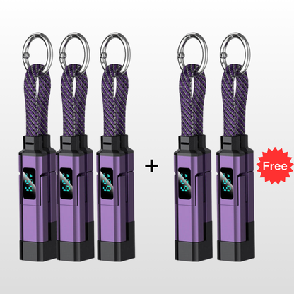 💐50% DE RÉDUCTION🔌Câble de charge 4 en 1 avec affichage numérique et anneau porte-clés – charge rapide, résistant aux nœuds et compact⚡🔑