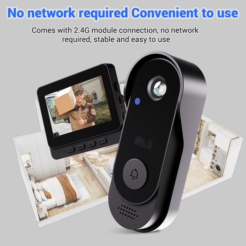 🔔50 % de réduction + livraison gratuite 📹 Caméra de Sonnette Sans Fil 1080P – Champ de Vision 170°, Écran 4,3 Pouces & Vision Nocturne IPX65 🏡