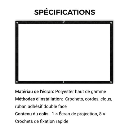 🔥 50% DE RÉDUCTION ! ✨ Écran Projection Portable Extérieur - Pliable et Réglable, Qualité 4K, Soirée Cinéma en Plein Air 🎬🌌