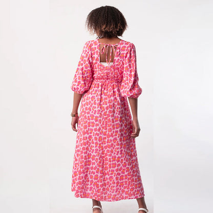 📢📢60% de réduction ! Robe Imprimée à Col en V pour Femme – Confort, Élégance & Polyvalence ✨👗