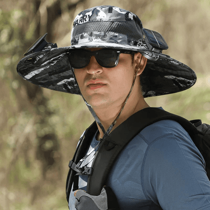 ☀️Promotion de l'été 50% de réduction sur le 🧢bord solaire à largeur bord de pêche extérieur chapeau-solaire et charge USB