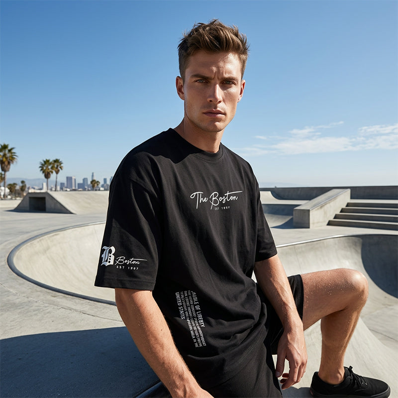 👕 50% DE RÉDUCTION ! T-Shirt Homme Coupe Oversize🆒 – Mélange Coton Premium, Imprimé Urbain & Style Décontracté ✨