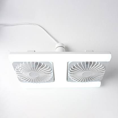 🌀💡 Ventilateur de Plafond Double Tête avec Lumière LED 60W – Double Flux d’Air, Télécommande, Moteur Silencieux